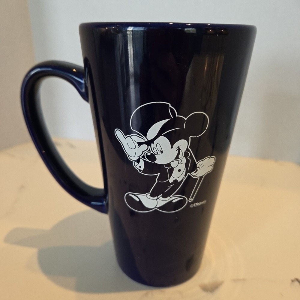 Disney Mickey Mouse in a Tuxedo & Top Hat Tall Cobalt Blue, Coffee Cup 6" Tall - Picture 3 of 8
